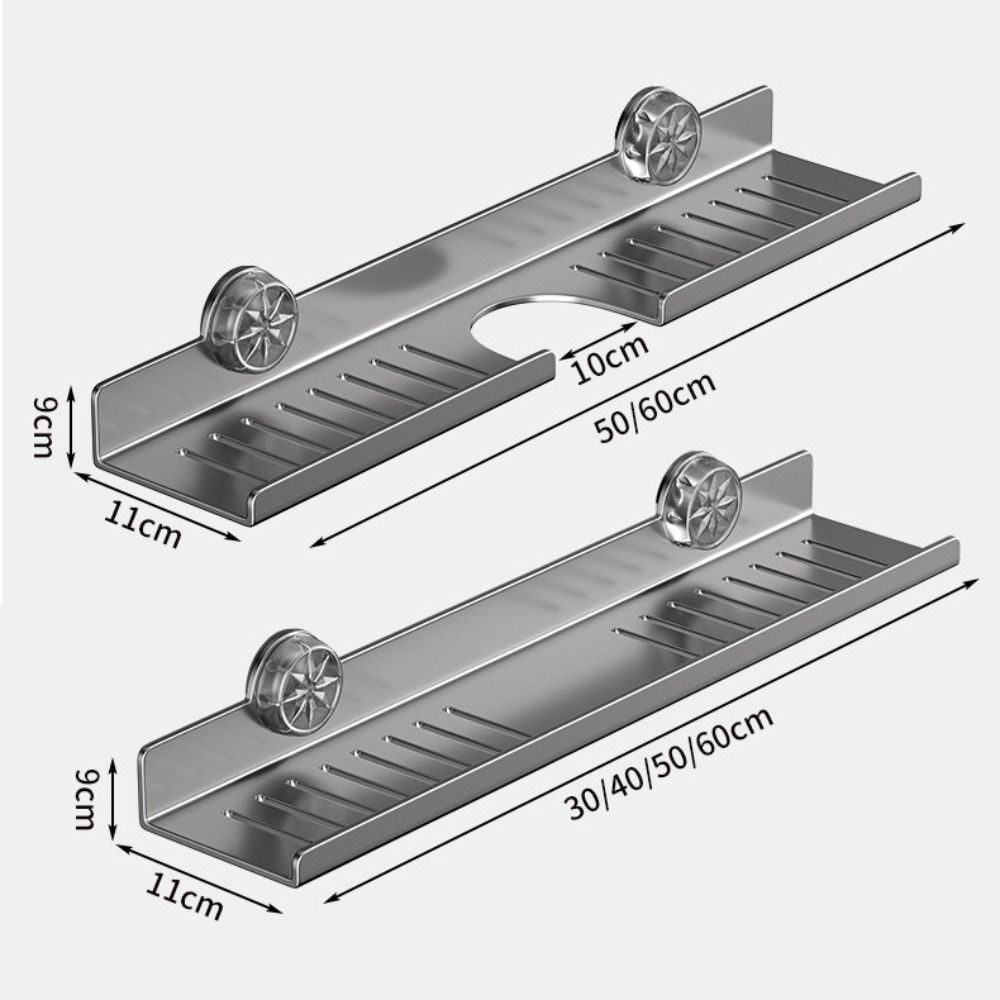 Wall Mounted Suction Cup Storage Shelf Waterproof Washbasin Countertop Shelves  Makeup