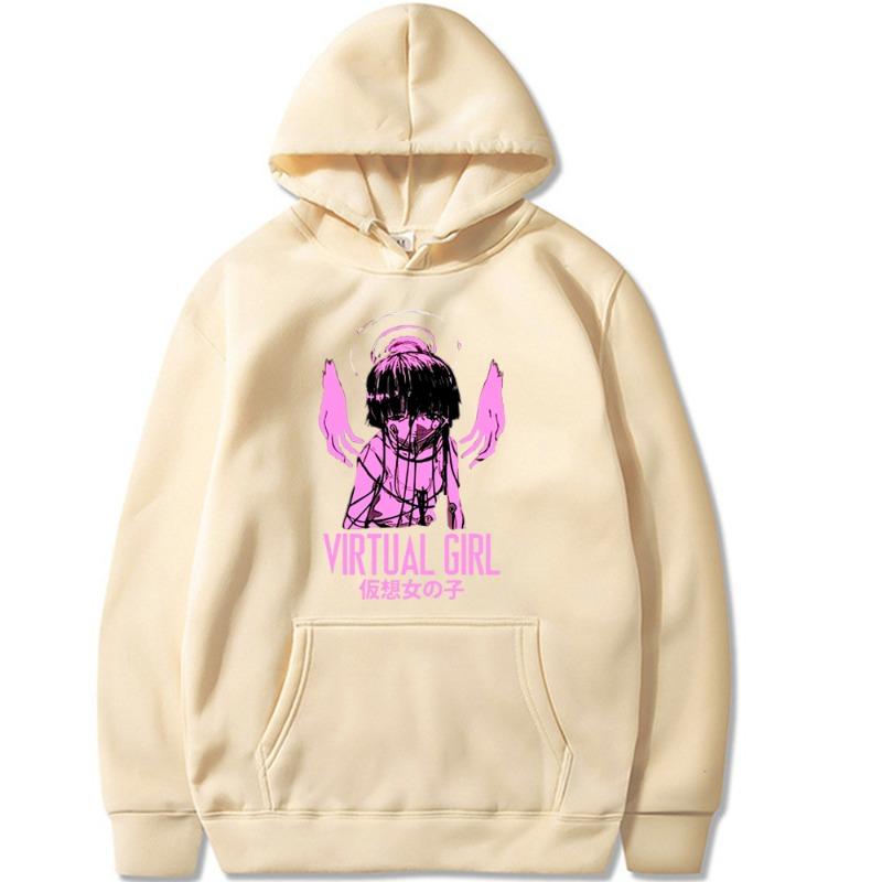 Serial Experiments Lain Bluzy z kapturem Mężczyźni Kobiety Bluzy z kapturem Moda Hip Hop Codzienne Pulowery Bluza jesienna
