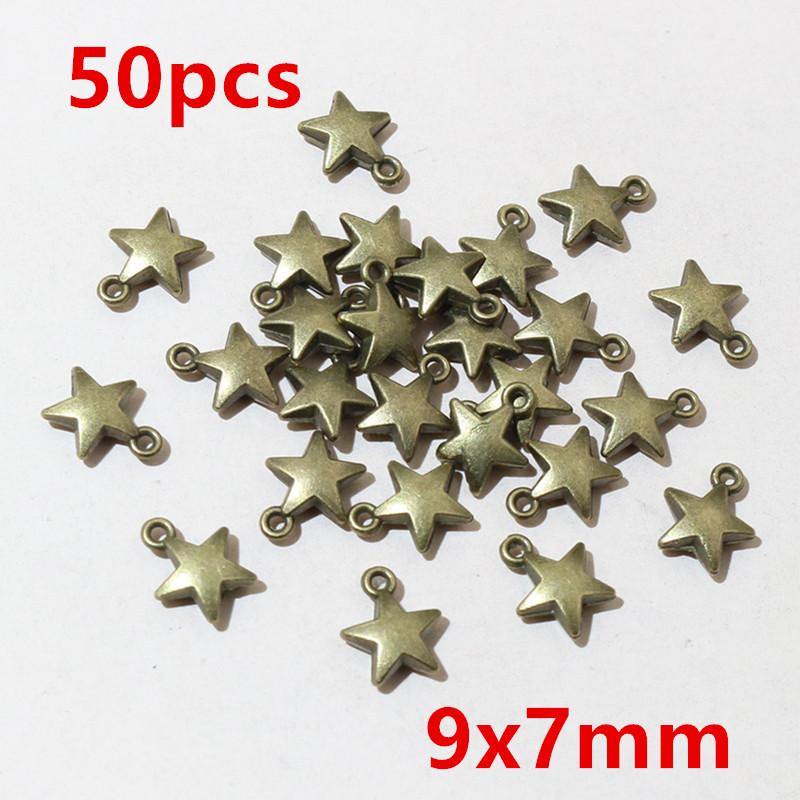 10-50pcs Alloy Metal Star Charms Pendant for Necklace Bracelet Earrings DIY Jewelry Making Accessories Findings Crafts