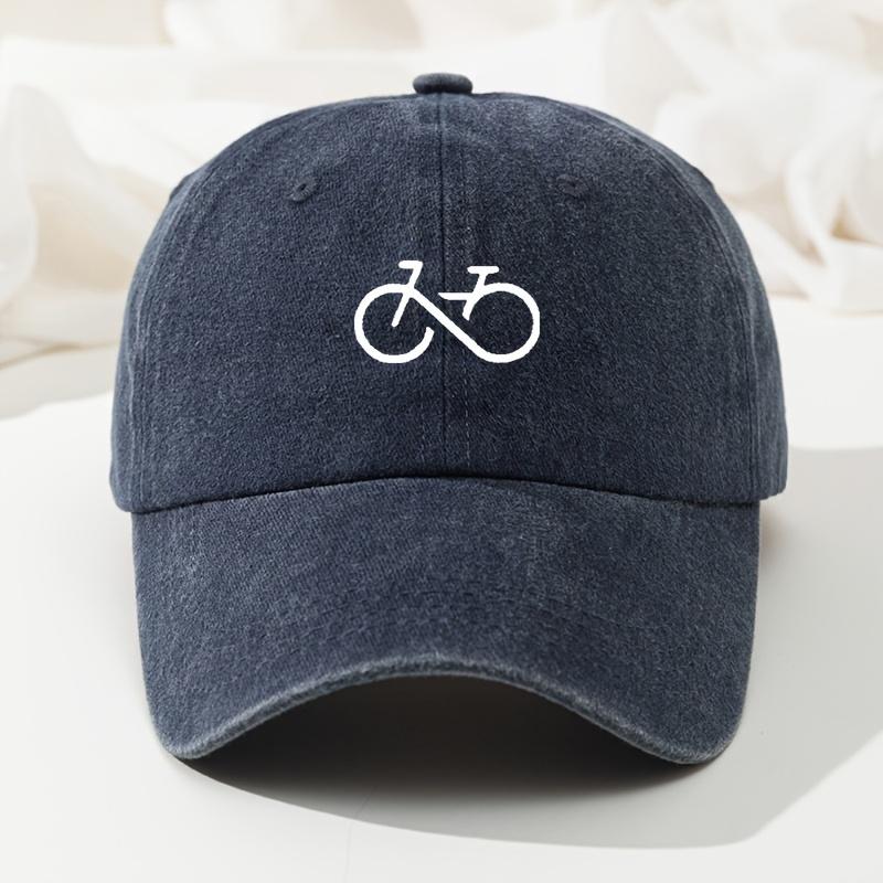 Bicycle Printed Baseball Cap Outdoor Leisure Fishing Cap High Quality Retro Washed Casual Hat Adjustable Outdoor Hat