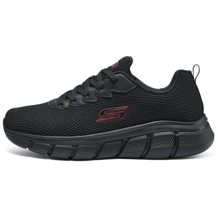 Skechers Comfortable Lace-Up Shock Absorbing Breathable Low-Top Running Shoes Men sneakers Black 118106-BBK 41.5