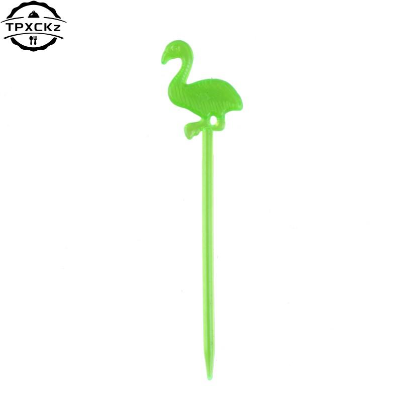 Party Supplies 50 Pcs Flamingo Food Picks Buffet Cupcake Fruit Fork Cake Dessert Salad Sticks Cocktail Toothpick Skewer Decor