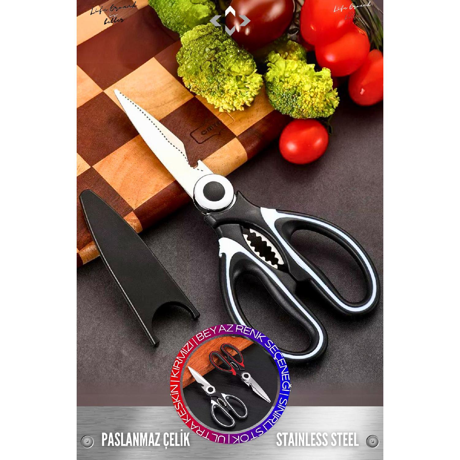 

Stainless Steel Ultra Sharpened Kitchen Shears Multipurpose Fish Meat Vegetable Scissors Protection Cover