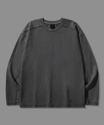 EZKATON Ash Cutout Long Sleeve T-Shirt Charcoal Mmlt6937