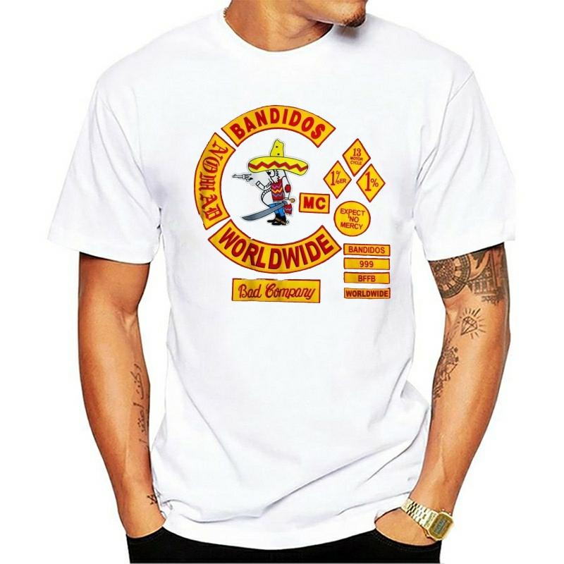 Bandidos MC Worldwide Logo Motorcycle Club T-shirt Fashion Funny High-Quality Printing Casual 100%Cotton Skin Friendly And Soft