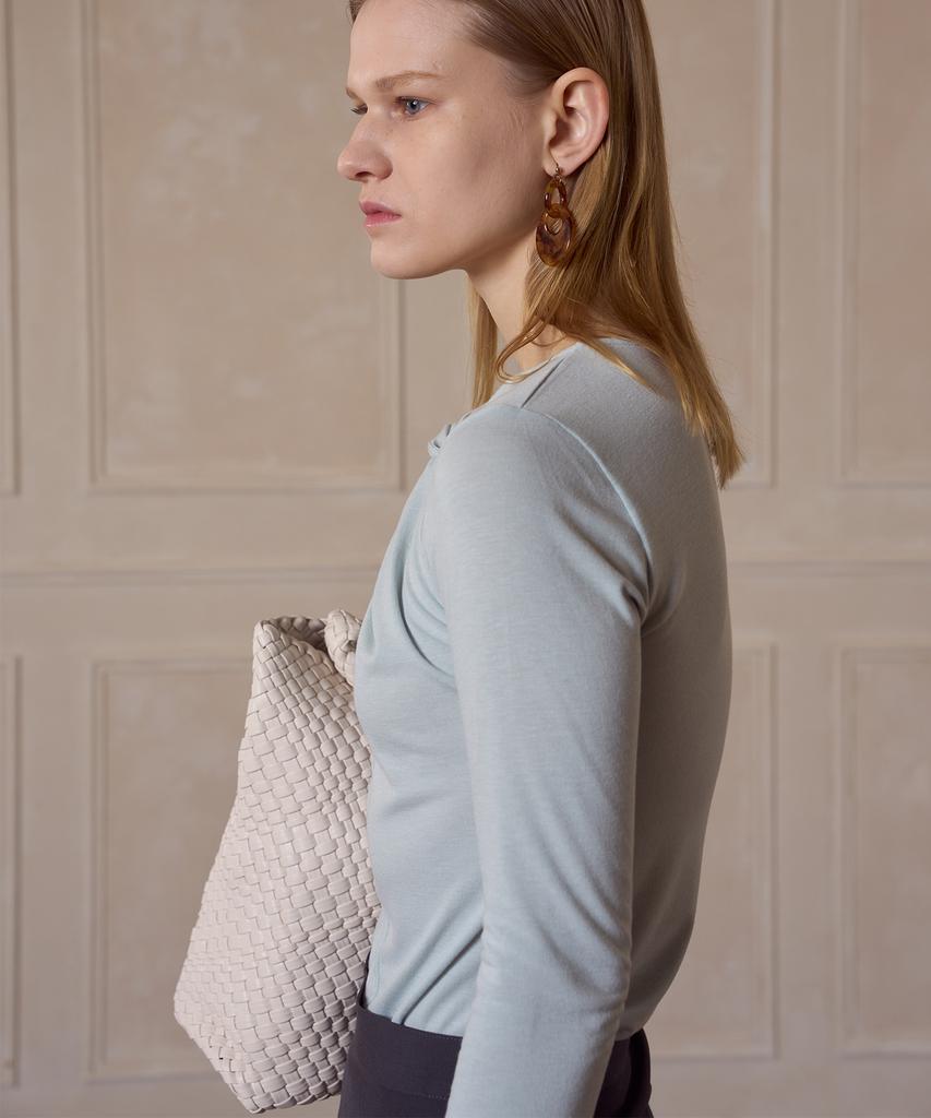 320SHOWROOM Twisted Neckline T-Shirt Mint