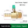 Heavy-Duty 1/2" Brass Ball Valve for Air and Water Pipes, Internal/External Thread