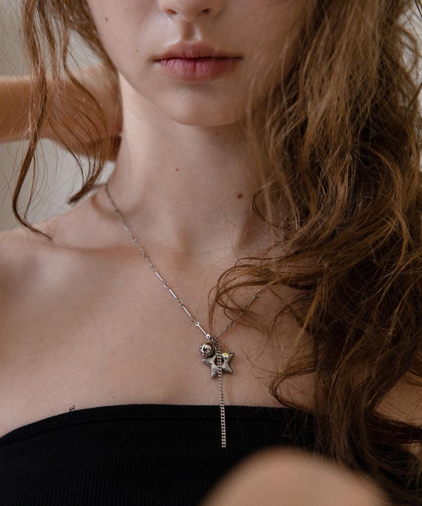 Merrymotive Vintage Star Point Bar Chain Necklace