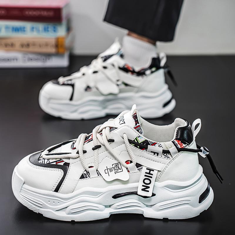 Men's shoes spring new breathable little white shoes men's trend versatile platform sports shoes casual men