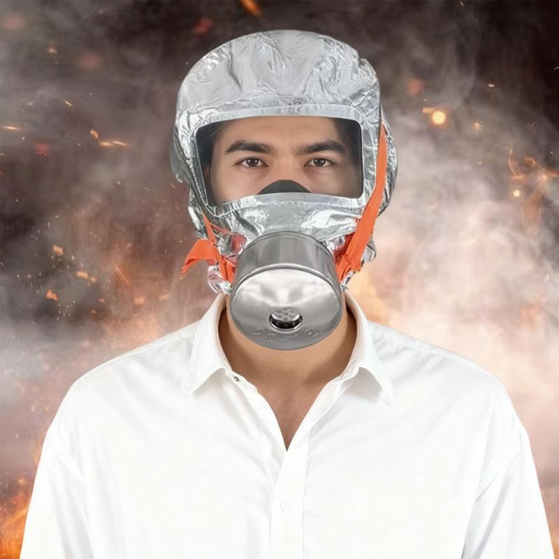 Självräddande andningsapparat Flerlagers brandskyddad filtermask Lättanpassad flykthuva Brandflykthuva Syremask Brandmask