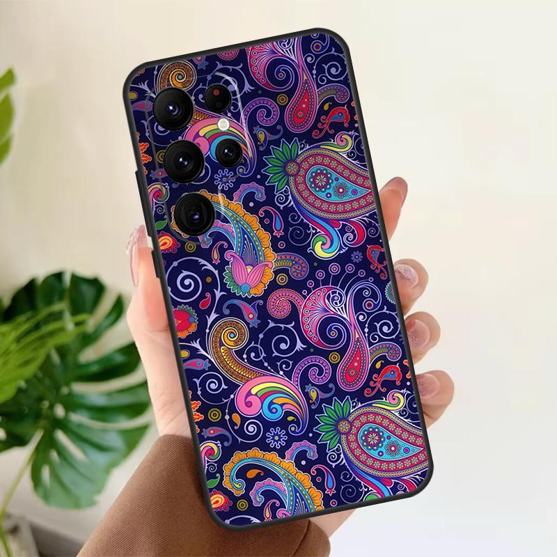 Paisley Pattern Soft Case For Samsung Galaxy S25 Ultra S21 S22 S23 S24 Plus S9 S10 S20 FE S24 FE Phone Cover