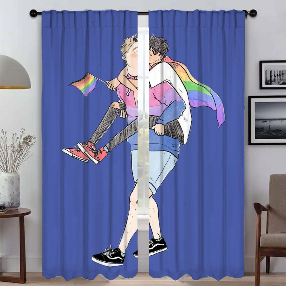 Heartstoppers Kitchen Curtains for Camera Shades Curtains Child Room Living Room Curtain Halloween Decoration Tulle for Bedroom