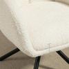 Armchair, Upholstered Chair with Comfortable Seat Shell, Swivel, Cozy Cover, up to 120 kg, Cream White