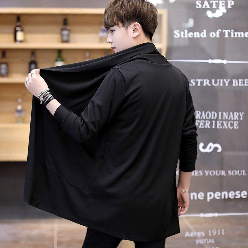 Windbreaker Men's Medium Long Windbreaker Men's Coat Summer Korean Version Sunscreen Men's Thin Style Spring and Autumn