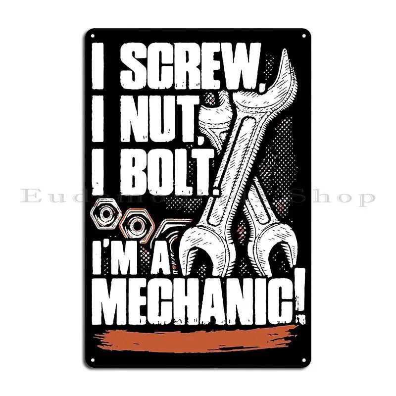 Mürrisch Unterschätze Niemals Einen Alten Mann Mit Mechanikerfähigkeiten Mechaniker Öl Spritzer Ist Mann Glitzer Metallschild Blechschild Poster