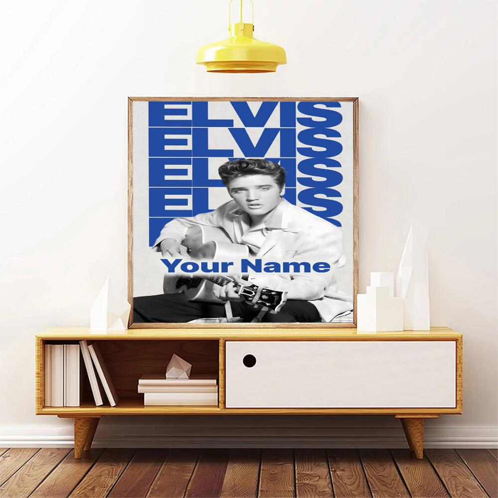 Elvis Presley Customize Text Diamond Painting Round Diamond Mosaic Suitable For Beginners Diamond Painting Rhinestones Gift Frameless