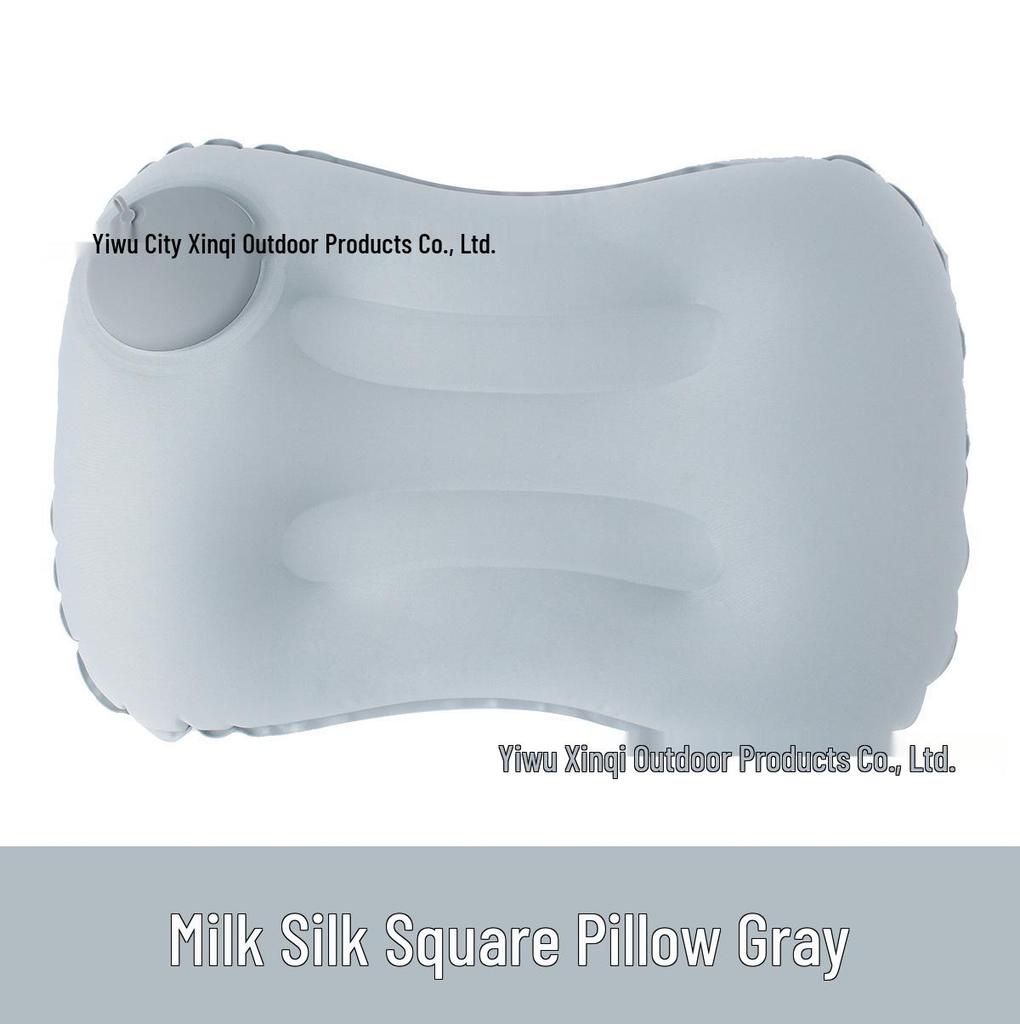Inflatable U-Shaped Velvet Neck Pillow - Travel Essential, Foldable & Portable