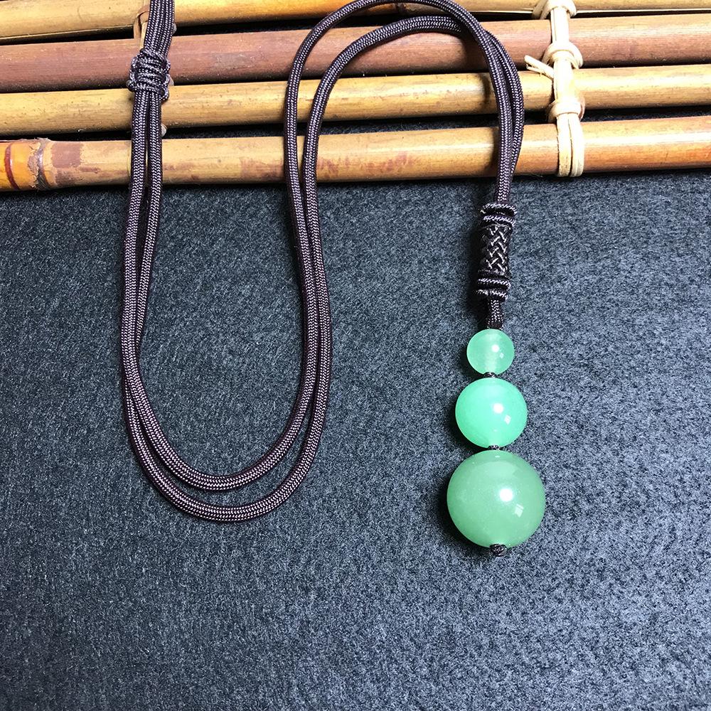 16MM Tiger Eye & Obsidian Crystal Pendant Necklace - Unisex Agate Ornament