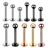 1Pc G23 Titanium Labret Lip Ring Tragus Cartilage Earring 16G Helix Ring Ear Stud Bar Rings Ear Piercing Body Jewelry