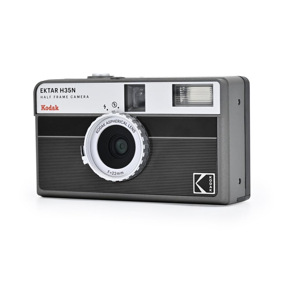 KODAK EKTAR H35N Film Pære Stjernebelagt Forbedret Linse Stribet Halvformats Kamera, 35mm, Genanvendelig, Fokusfri, Funktion, Indbygget Filter, (Enkeltprodukt,