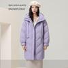 Damen Lange Daunenjacke mit Kapuze