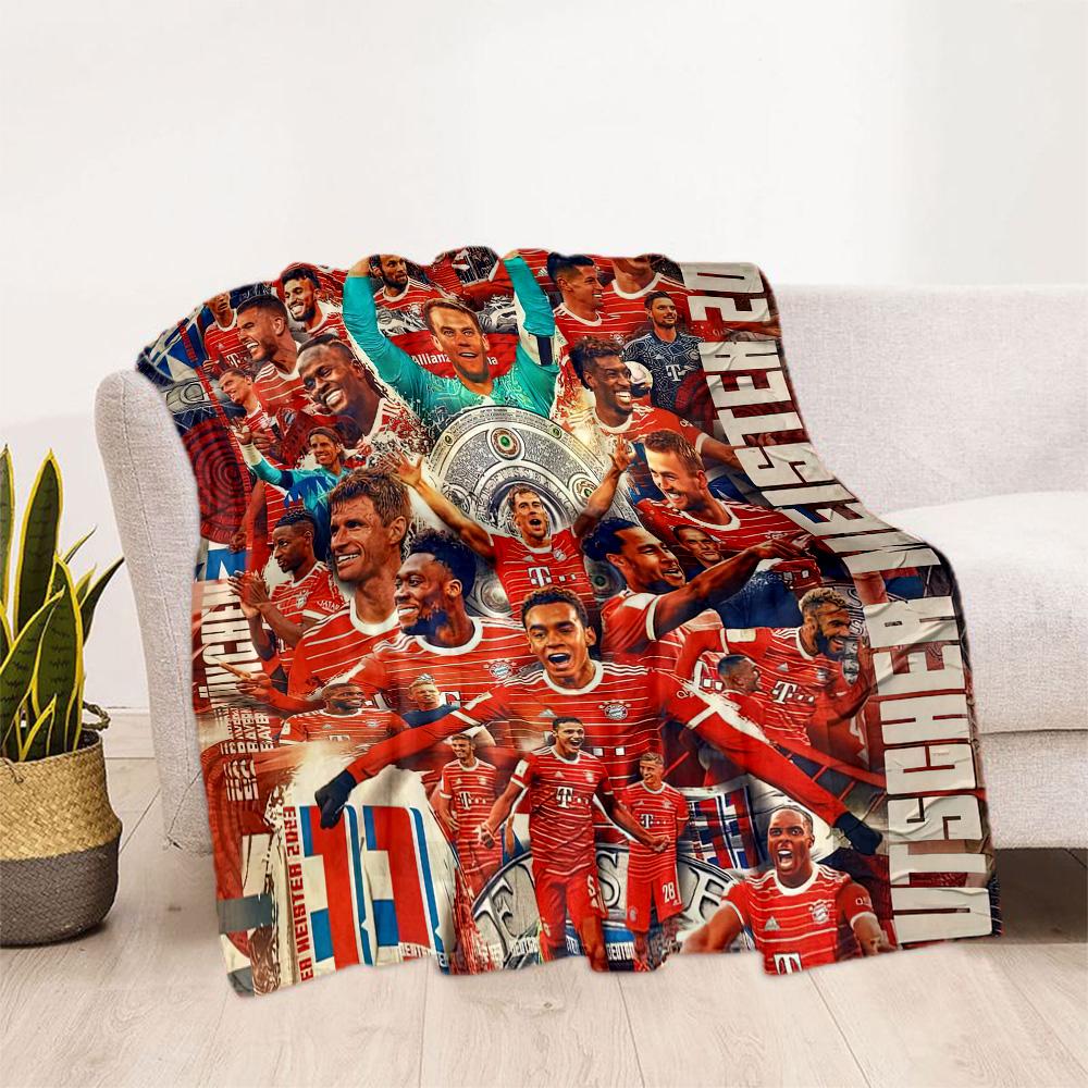 FC Bayern München Decke Bequem Groß für Bettwäsche Büro Bett für Alle Jahreszeiten Digitaldruck Geburtstag Weihnachtsgeschenk Decke