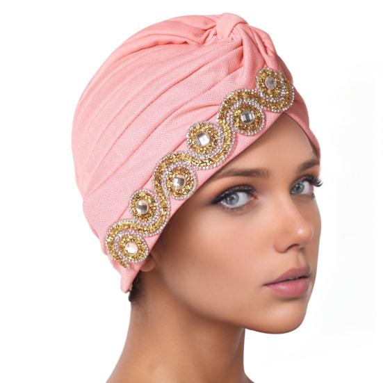 Women Headscarf Elastic Head Circumference Twisted Design Turban Hat