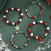 New Christmas Beaded Jewelry Four-pack Women's Bracelet Santa Claus Snowflake Bracelet Christmas