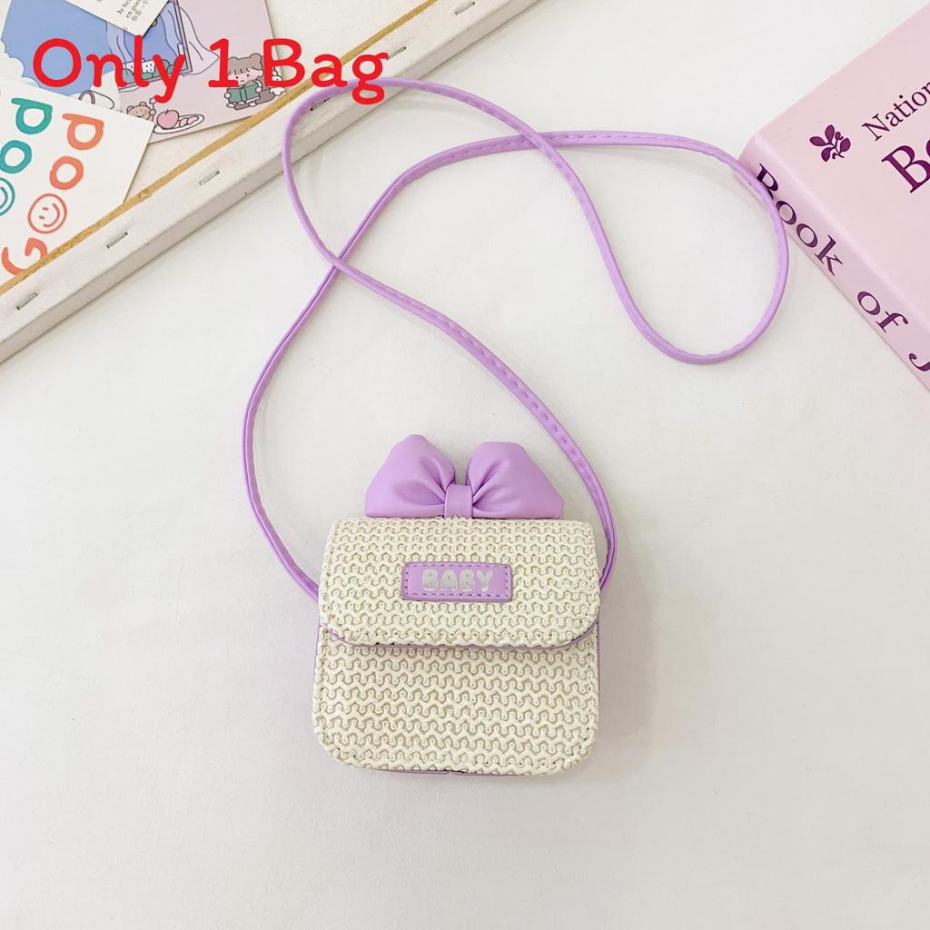 Kids Butterfly Knot Mini Shoulder Bag With Breathable Acrylic Material For Daily Use