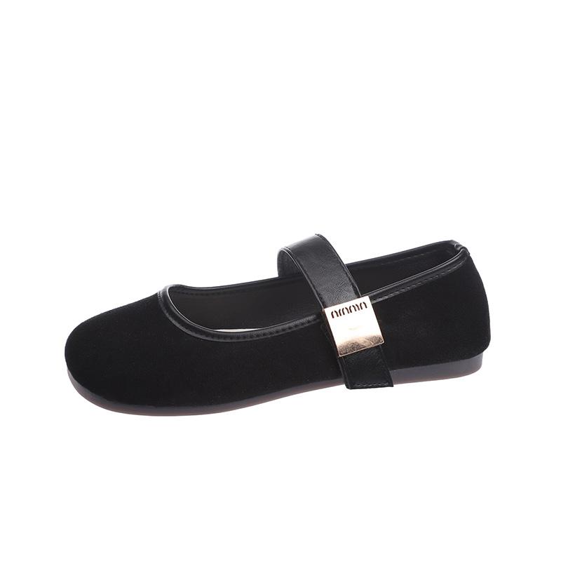 

Fashion 2025 NEW Retro Square Head Flat Bottom Slip-On Shoes Women s Spring Summer New Casual Velvet Surface Single Shoes 35 чёрный