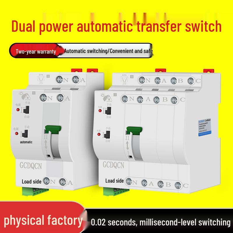 220V/380V Three-Phase Dual Power Automatic Transfer Switch with Millisecond Transfer for Uninterrupted Photovoltaic Power