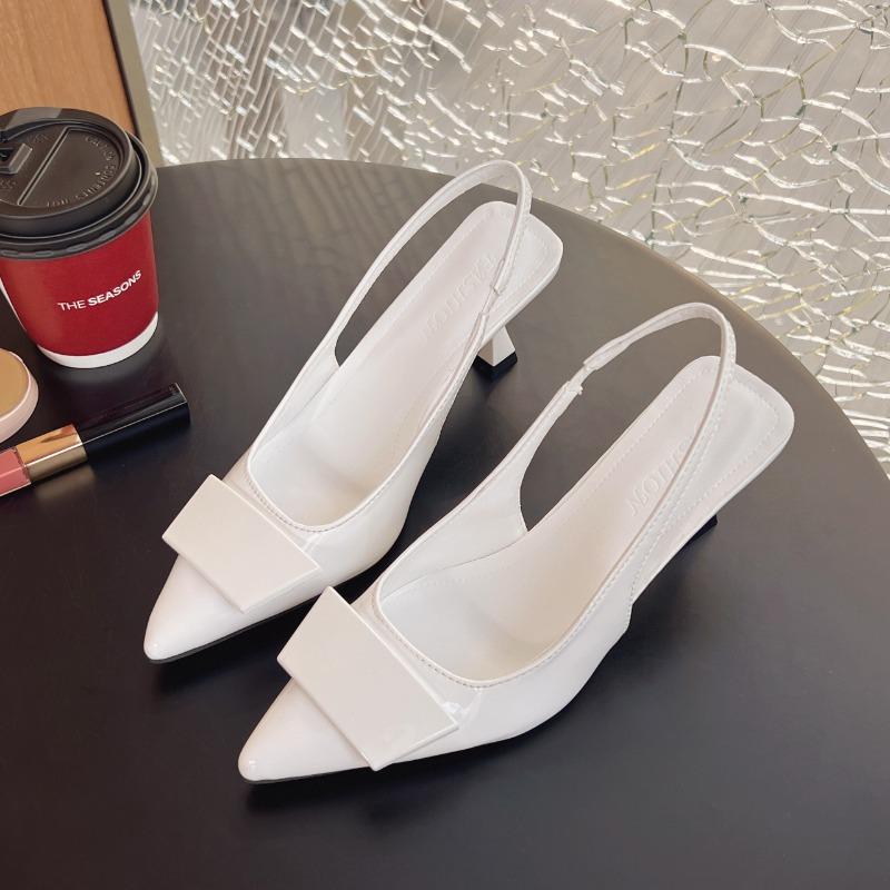

Baotou sandals niche socialite new black high heels single shoes temperament shoes fairy spring and summer 40