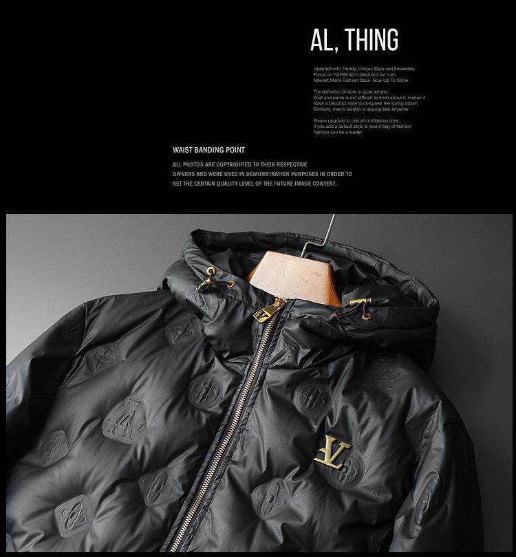 Luksusowa męska kurtka puchowa z kapturem - Europejska wysokiej klasy 90 biały puch kaczy zimowy płaszcz