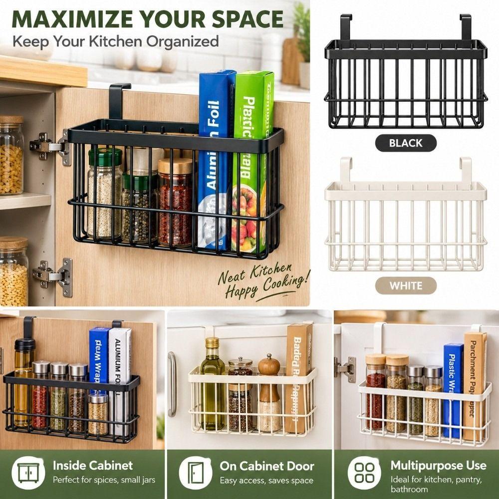No Drill Hanging Storage Basket Hanging Organizer Wire Metal Rack for Home Organization