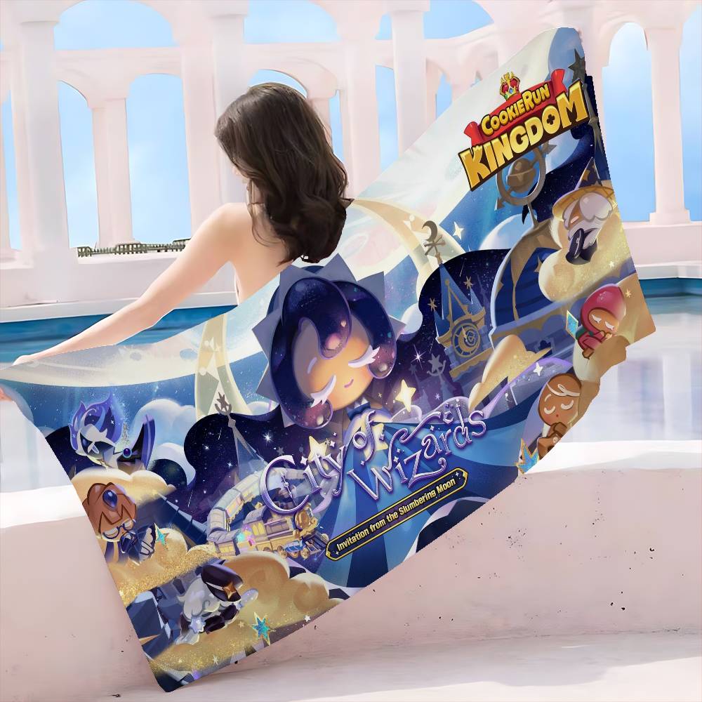 Game C-Cookie Run K-ingdom Anime Beach Swimming Towel Soft Absorbent Washcloth Children s Gifts For Kids Travel Camping Gym W40*H60(CM)