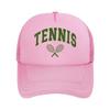 Unisexs Tennis Racket Print Cap  Breathable Suitable for Outdoor  Casual Wear Machine Washable Text  Mesh Baseball Cap