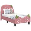 Cadru de pat pentru copii cu tăblie Roz 70 x 140 cm Catifea