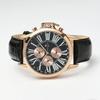 Salvatore Marra Men's Quartz Analog Watch Black Leather Strap Casual Business with Watch Cloth
