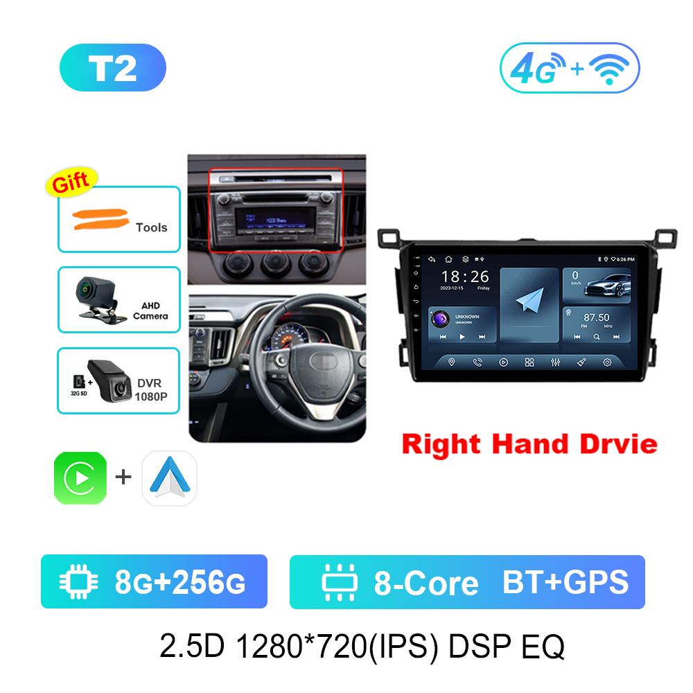 Volan pe dreapta Sistem de operare Android pentru Toyota RAV4 4 XA40 5 XA50 2012 - 2018 Radio auto Player multimedia DSP Stereo GPS 4G Ecran divizat