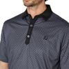 FootJoy Men's Black Plaid Jacquard Short Sleeve Golf Shirt, Size L (FJ-S25-S16, 34536-L)