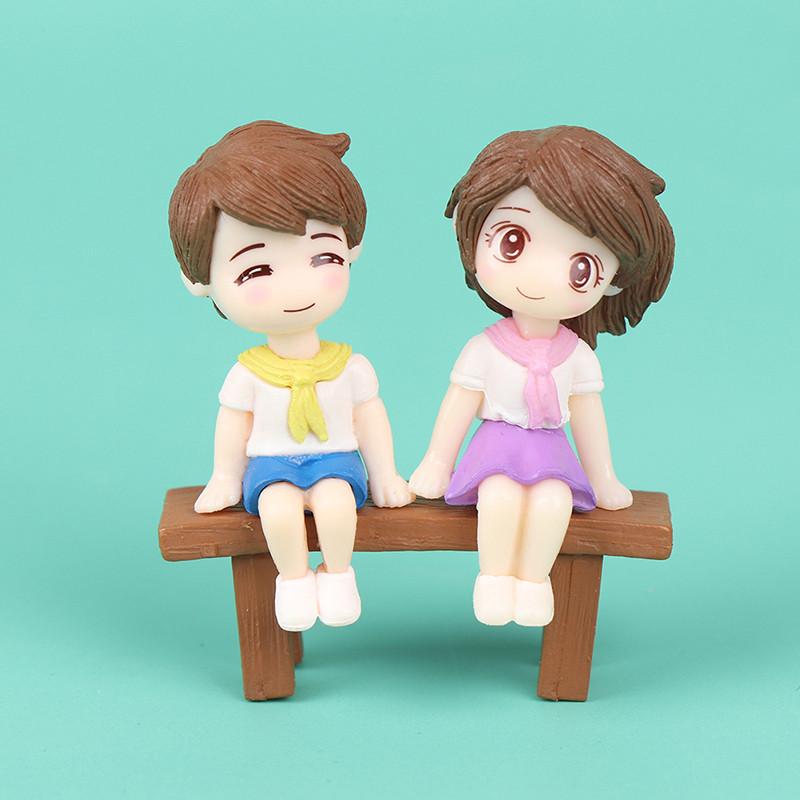 Lovers Couple Miniature Mini Doll DIY Terrarium Figurines Fairy Garden Decor Valentine's Day Gift Home Accessories