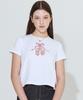 Damiswi Ballet Shoes Ribbon T-Shirt_White