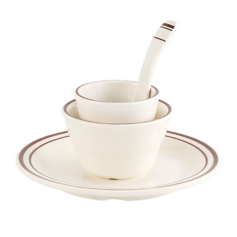 Melamine Four-Piece Table Set: Imitation Porcelain Plastic Bowls & Plates for Restaurants and Hotels