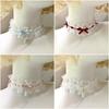 Cloth Lace Necklace Waterdrop Pendant Bow Necklace Jewelry Lolita Lace Bow Necklace  Jewelry