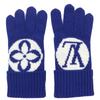 Excellent LOUIS VUITTON gloves LV medallion maille glove blue wool Women S Used
