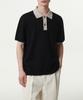 Musinsa Standard Contrast Collar Knitted Polo Shirt [Black]