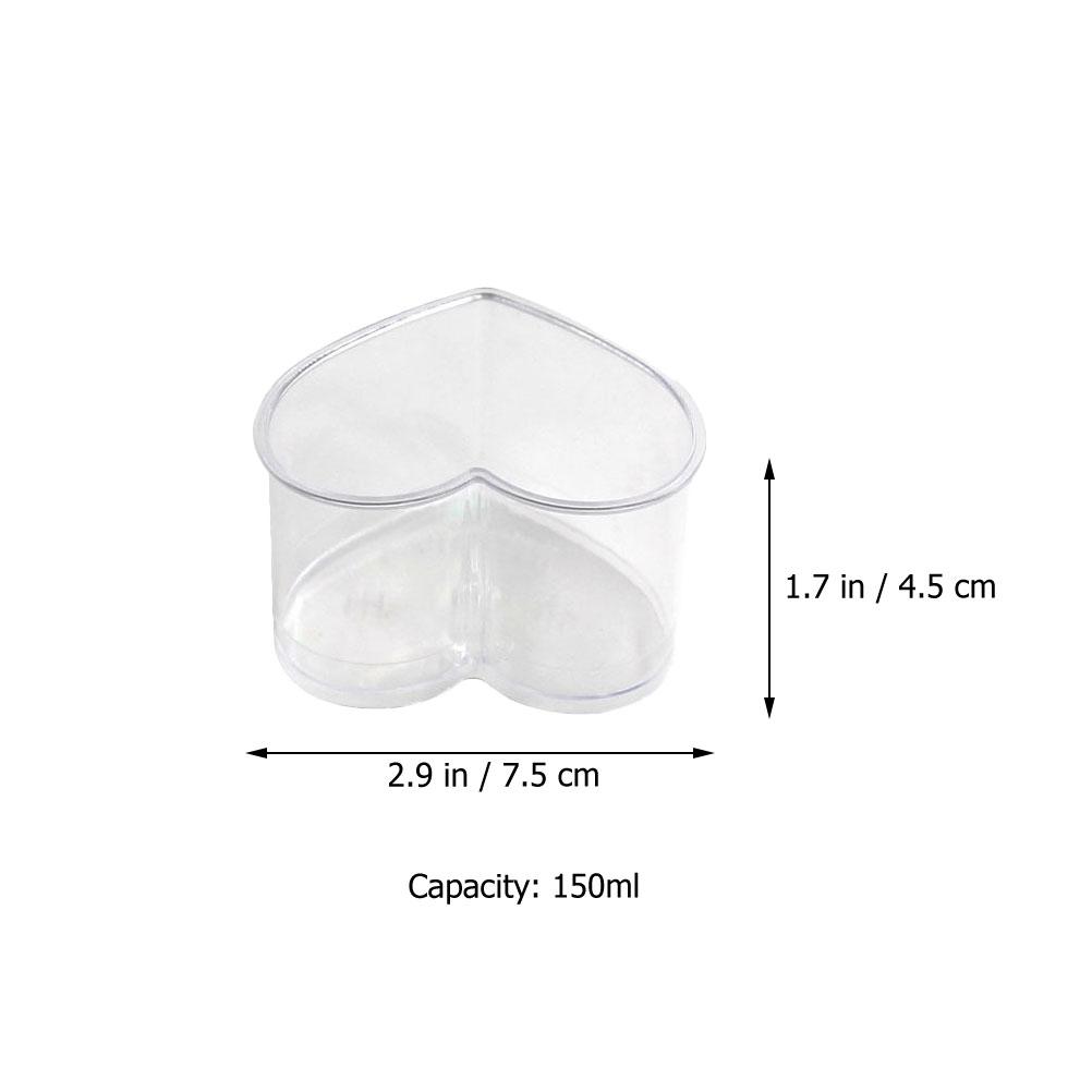 Disposable Pudding Cup Heart Shaped Plastic Ice Cream Dessert Jelly Cups Appetizer Bowls Trifle Bowl Food Container 150ml 10Pcs