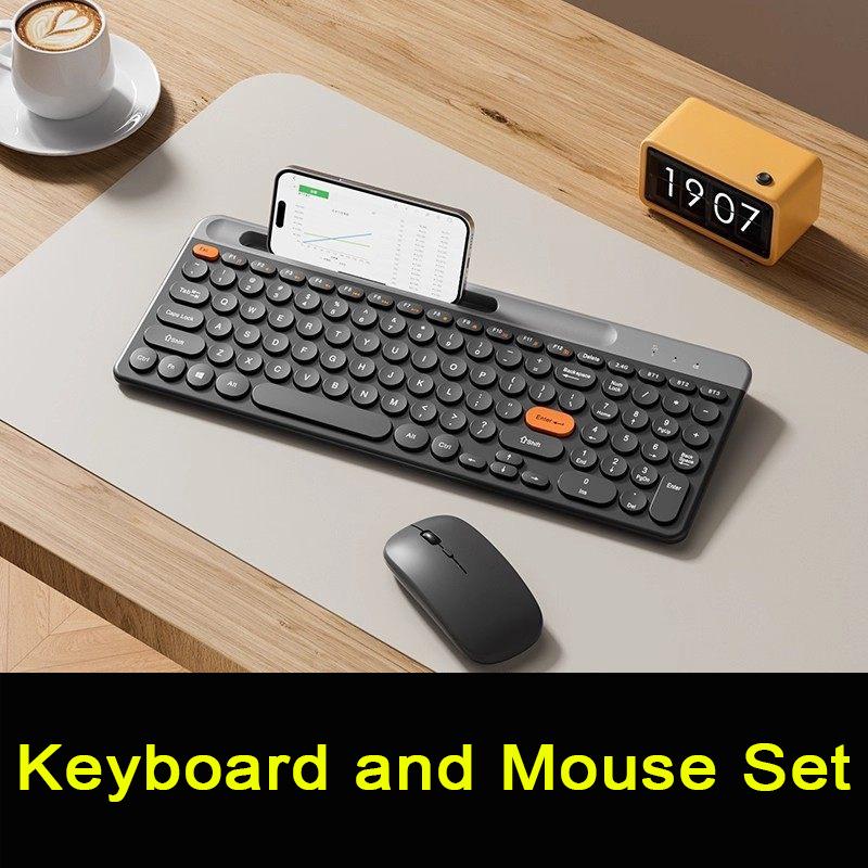 Tri-Mode Dual Bluetooth Keyboard & Mouse Set with Slot Ergonomic Design Silent Keyboard with Scissor-Switch for Laptops Desktops