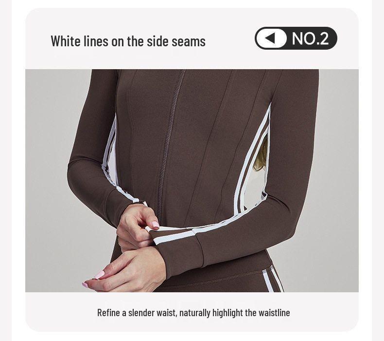 Damen Schlank geschnittene Sportjacke mit Reißverschluss zum Laufen und Yoga