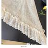 Spring 2025 Women's Irregular Lace Midi Skirt with Bow and Ruffle Fishtail Design